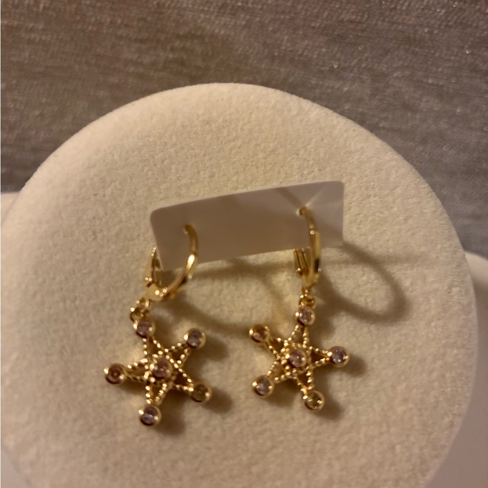 18k Gold plated  Starfish Earrings